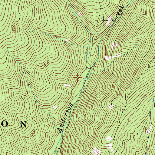Topographic Map of West Fork Anderson Creek, ID