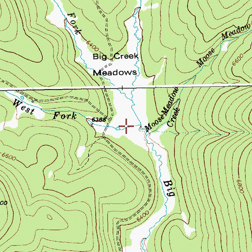 Topographic Map of West Fork Big Creek, ID