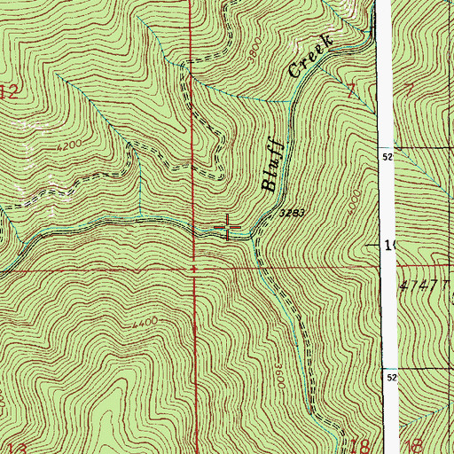 Topographic Map of West Fork Bluff Creek, ID