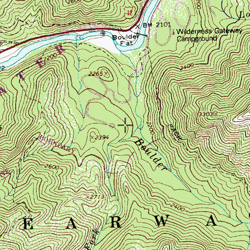 Topographic Map of West Fork Boulder Creek, ID