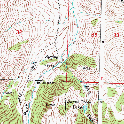 Topographic Map of West Fork Burnt Creek, ID