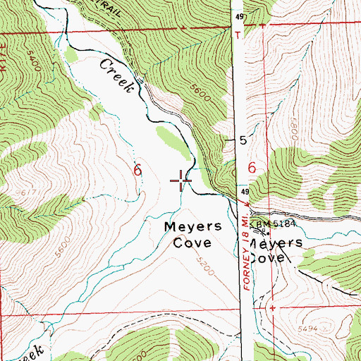 Topographic Map of West Fork Camas Creek, ID