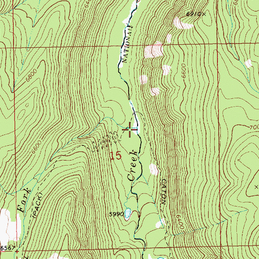 Topographic Map of West Fork Caton Creek, ID