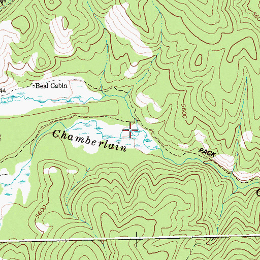 Topographic Map of West Fork Chamberlain Creek, ID