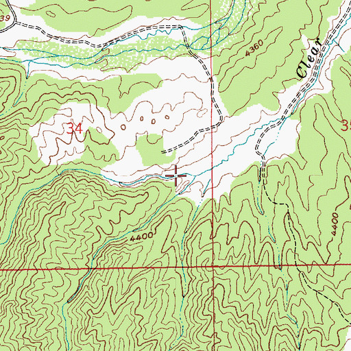 Topographic Map of West Fork Clear Creek, ID