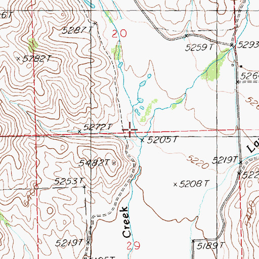 Topographic Map of West Fork Corral Creek, ID