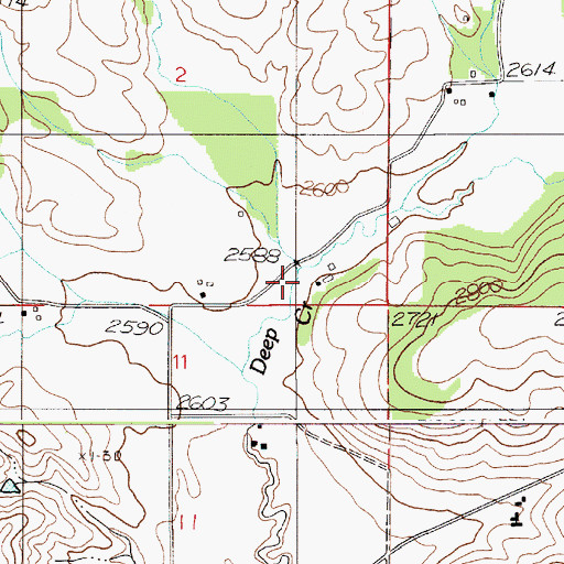 Topographic Map of West Fork Deep Creek, ID