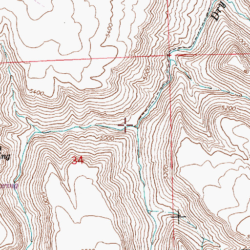 Topographic Map of West Fork Dry Creek, ID