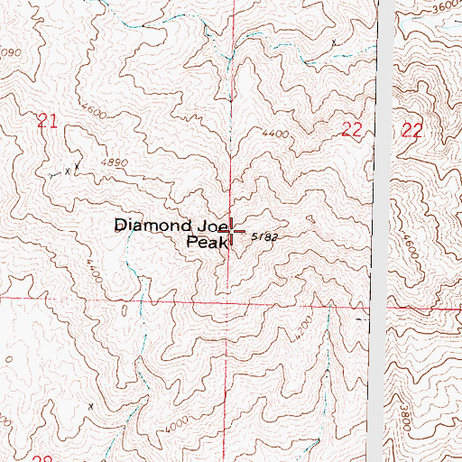 Topographic Map of Diamond Joe Peak, AZ