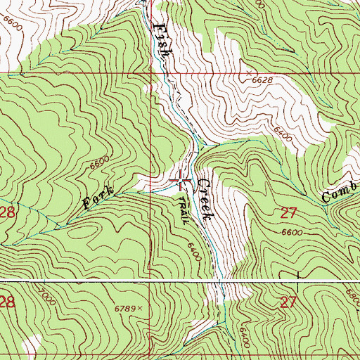 Topographic Map of West Fork Fish Creek, ID