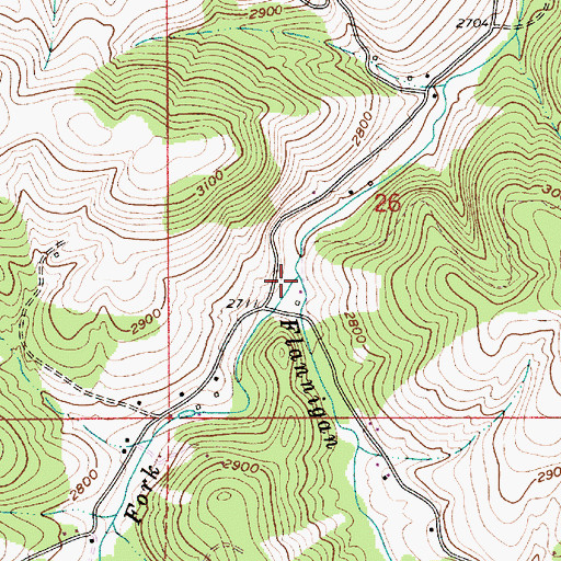 Topographic Map of West Fork Flannigan Creek, ID