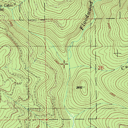 Topographic Map of West Fork Floodwood Creek, ID