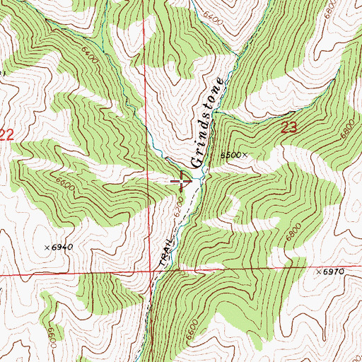 Topographic Map of West Fork Grindstone Creek, ID