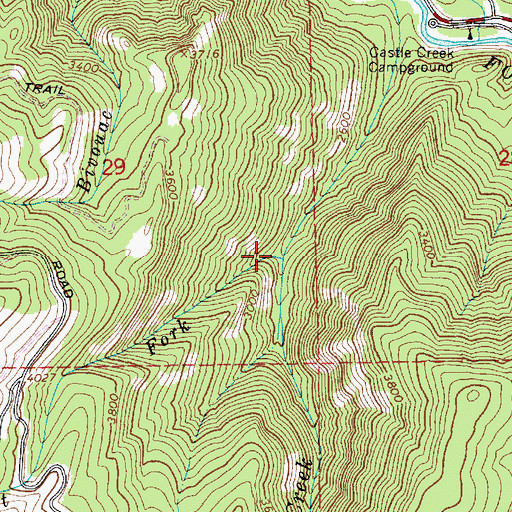 Topographic Map of West Fork Grouse Creek, ID
