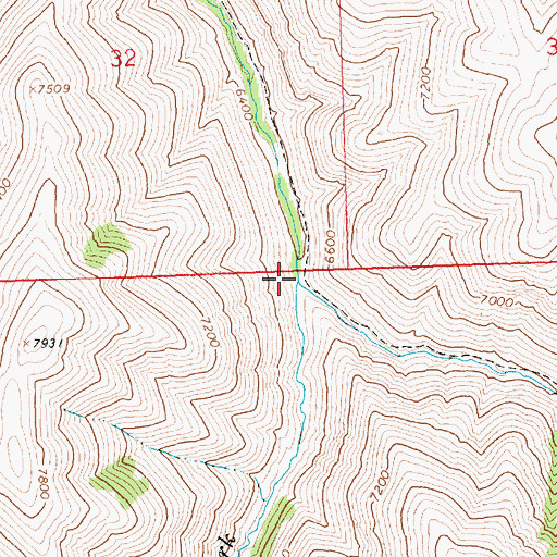 Topographic Map of West Fork Herd Creek, ID
