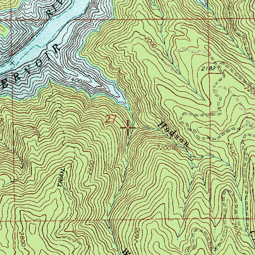 Topographic Map of West Fork Hodson Creek, ID