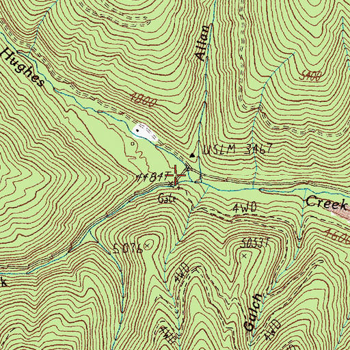 Topographic Map of West Fork Hughes Creek, ID