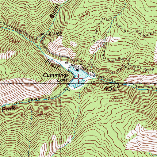 Topographic Map of West Fork Hull Creek, ID
