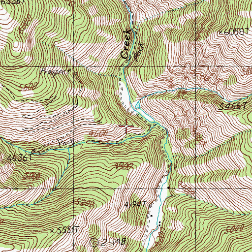 Topographic Map of West Fork Indian Creek, ID