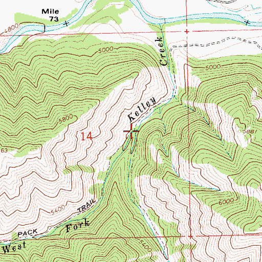 Topographic Map of West Fork Kelley Creek, ID