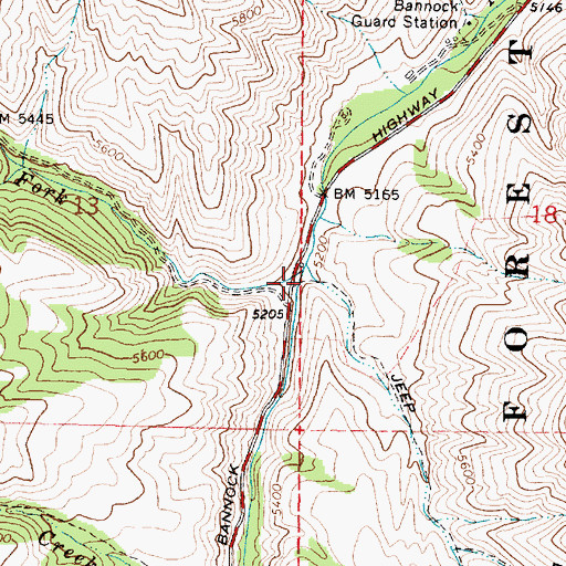 Topographic Map of West Fork Mink Creek, ID