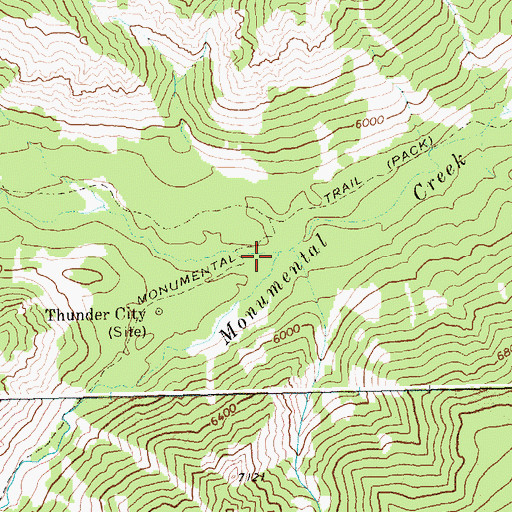 Topographic Map of West Fork Monumental Creek, ID