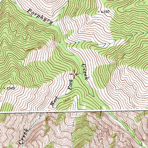 Topographic Map of West Fork Porphyry Creek, ID