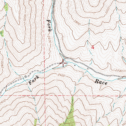 Topographic Map of West Fork Race Creek, ID