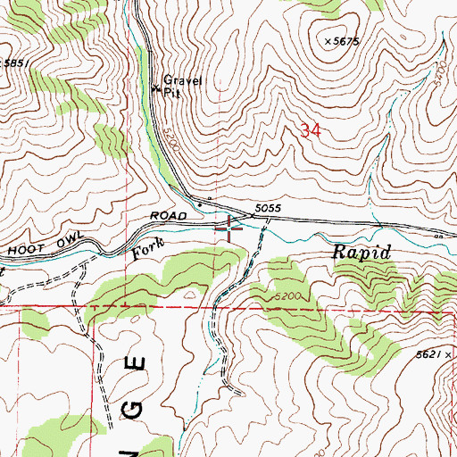 Topographic Map of West Fork Rapid Creek, ID