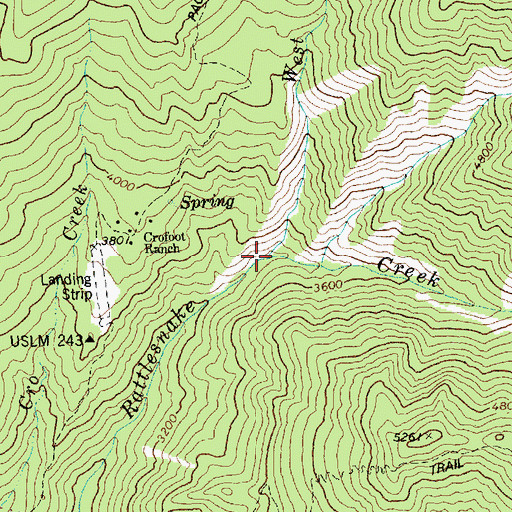 Topographic Map of West Fork Rattlesnake Creek, ID