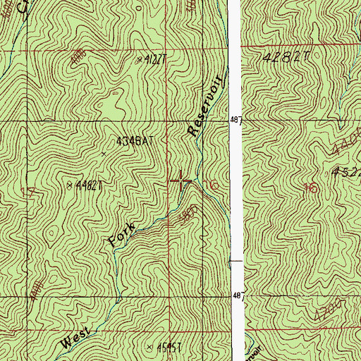 Topographic Map of West Fork Reservoir Creek, ID