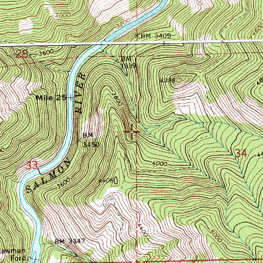 Topographic Map of West Fork Rock Creek, ID