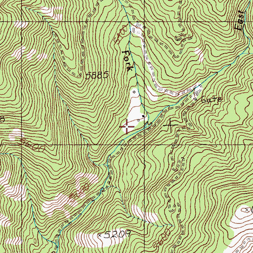 Topographic Map of West Fork Sage Creek, ID