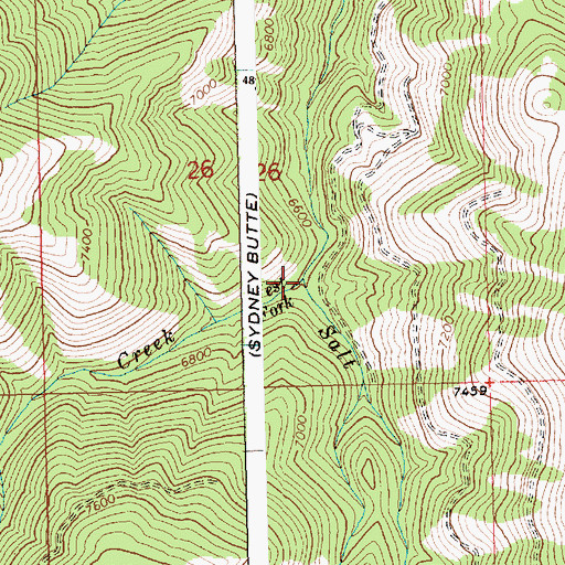 Topographic Map of West Fork Salt Creek, ID