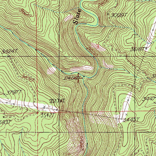 Topographic Map of West Fork Slate Creek, ID