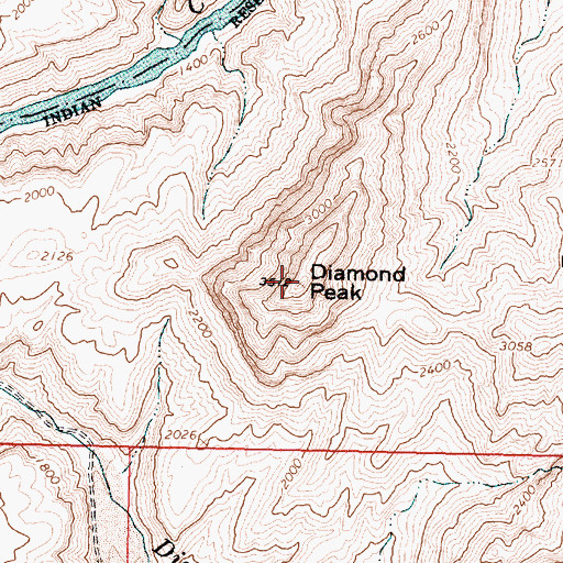 Topographic Map of Diamond Peak, AZ