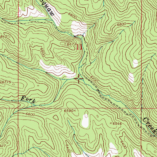 Topographic Map of West Fork Squaw Creek, ID
