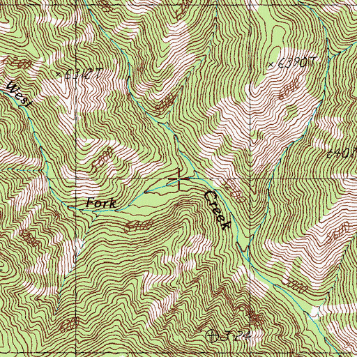 Topographic Map of West Fork Squaw Creek, ID