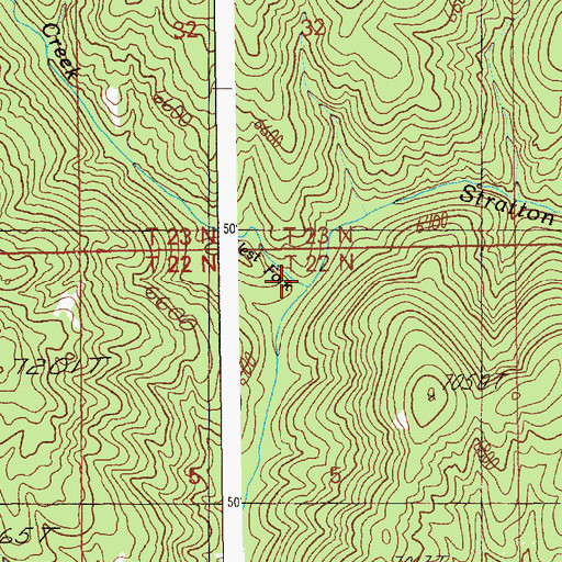 Topographic Map of West Fork Stratton Creek, ID