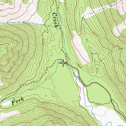 Topographic Map of West Fork Trail Creek, ID
