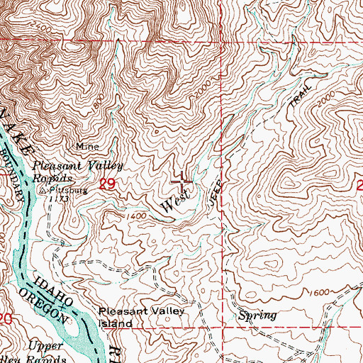 Topographic Map of West Fork West Creek, ID