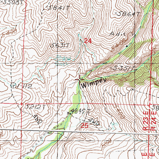 Topographic Map of West Fork Wimpey Creek, ID