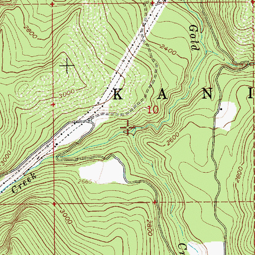 Topographic Map of West Gold Creek, ID