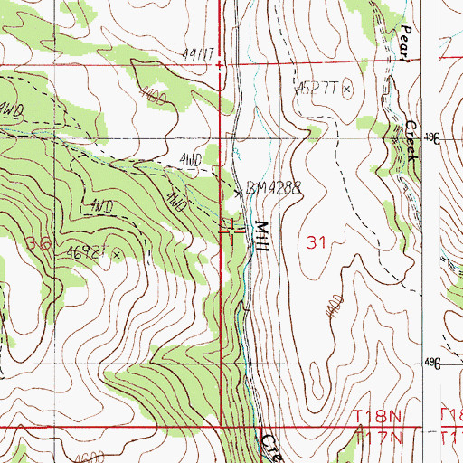 Topographic Map of West Mill Creek, ID