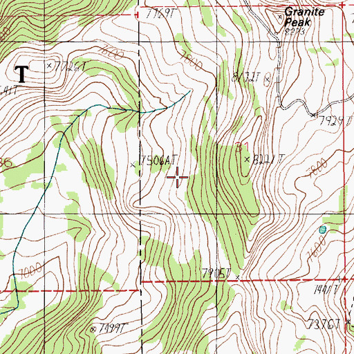 Topographic Map of West Mountain Trail, ID