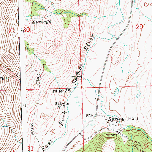 Topographic Map of West Pass Creek, ID