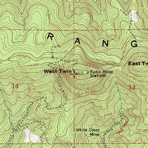 Topographic Map of West Twin, ID