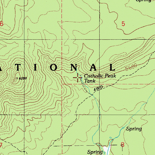 Topographic Map of Catholic Peak Tank, AZ