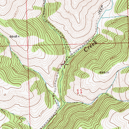 Topographic Map of West Fork Willow Creek, ID