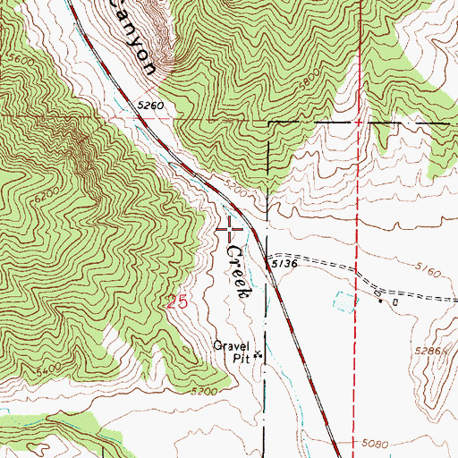 Topographic Map of Weston Canyon, ID